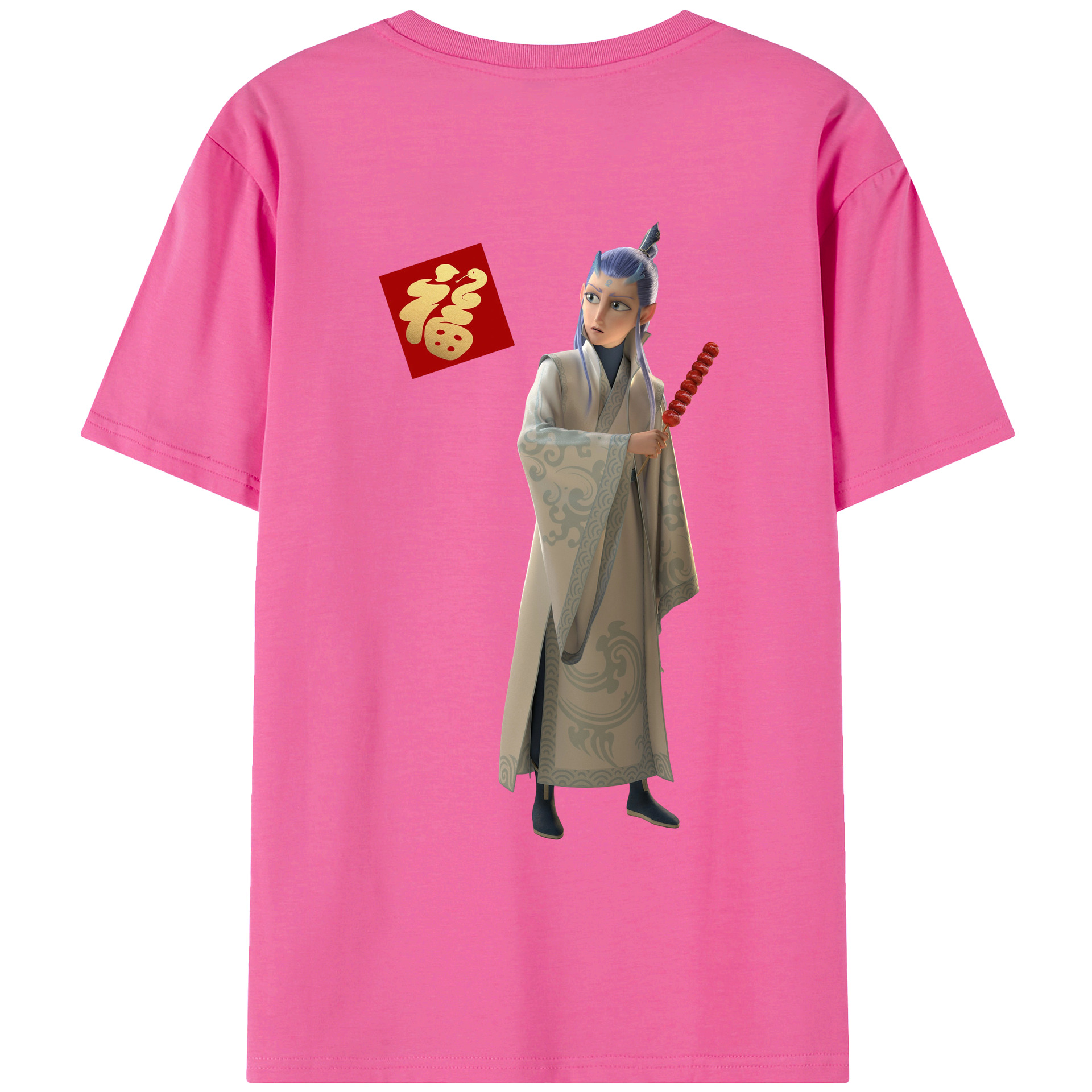 （画像用） Ne Zha 2 ナタ 魔童の大暴れ レディース半袖Tシャツ(バックプリント)